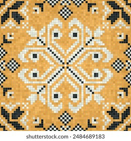 Mosaic tiles  background, seamless vector pattern