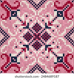 Mosaic tiles  background, seamless vector pattern