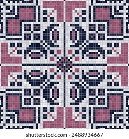 Fondo de mosaico de azulejos, patrón de Vector sin fisuras