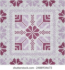 Mosaic tiles  background, seamless vector pattern