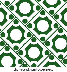 Mosaic Tiles Background with Squares and Circles. Geometry Background for Tile, Fabric, Packaging Paper, Tablecloth, Banner, Textile. Surface Textures. Mosaic Tiles Background in Classic Style.