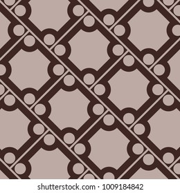 Mosaic Tiles Background with Squares and Circles. Brown Background for Tile, Fabric, Packaging Paper, Tablecloth, Banner, Textile. Surface Textures. Mosaic Tiles Background in Classic Style. Geometry.