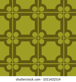 Mosaic Tiles Background with Squares and Circles. Geometry Green Background for Tile, Fabric, Packaging Paper, Tablecloth, Banner, Textile. Surface Textures. Mosaic Tiles Background in Classic Style.