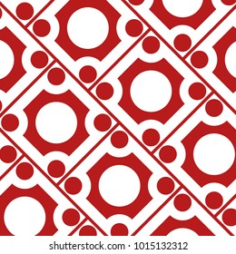 Mosaic Tiles Background with Squares and Circles. Geometry Background for Tile, Fabric, Packaging Paper, Tablecloth, Banner, Textile. Surface Textures. Mosaic Tiles Background in Classic Style.