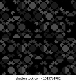 Mosaic Tiles Background with Squares and Circles. Greyscale Background for Tile, Fabric, Packaging Paper, Tablecloth, Banner, Textile. Surface Textures. Mosaic Tiles Background in Classic Style.