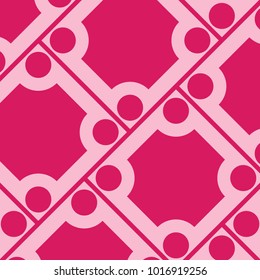 Mosaic Tiles Background with Squares and Circles. Pink Geometry Background for Tile, Fabric, Packaging Paper, Tablecloth, Banner, Textile. Surface Textures. Mosaic Tiles Background in Classic Style.