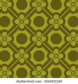 Mosaic Tiles Background with Squares and Circles. Geometry Green Background for Tile, Fabric, Packaging Paper, Tablecloth, Banner, Textile. Surface Textures. Mosaic Tiles Background in Classic Style.