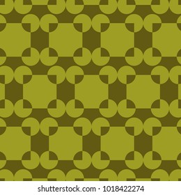 Mosaic Tiles Background with Squares and Circles. Geometry Green Background for Tile, Fabric, Packaging Paper, Tablecloth, Banner, Textile. Surface Textures. Mosaic Tiles Background in Classic Style.