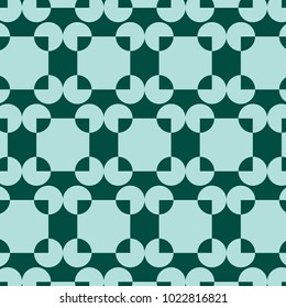 Mosaic Tiles Background with Squares and Circles. Blue Geometry Background for Tile, Fabric, Packaging Paper, Tablecloth, Banner, Textile. Surface Textures. Mosaic Tiles Background in Classic Style.
