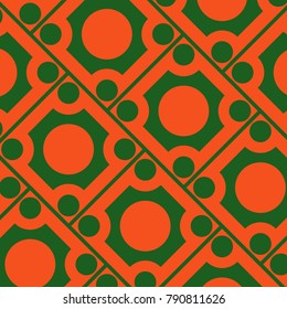 Mosaic Tiles Background with Squares and Circles. Background for Tile, Fabric, Packaging Paper, Tablecloth, Banner, Textile. Surface Textures. Mosaic Tiles Background in Classic Style. Geometry. 