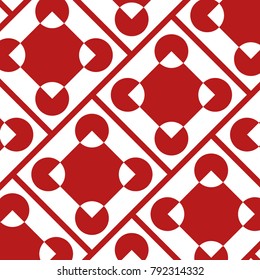 Mosaic Tiles Background with Squares and Circles. Geometry Background for Tile, Fabric, Packaging Paper, Tablecloth, Banner, Textile. Surface Textures. Mosaic Tiles Background in Classic Style.
