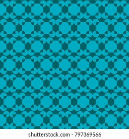 Mosaic Tiles Background with Squares and Circles. Blue Geometry Background for Tile, Fabric, Packaging Paper, Tablecloth, Banner, Textile. Surface Textures. Mosaic Tiles Background in Classic Style.