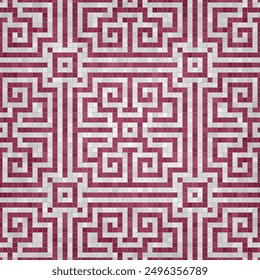 Mosaic tiles decorative background, seamless repeating vector pattern template for  wallpaper, background, wood print, metal print, plastic print, glass print, decor