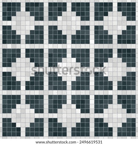Mosaic tiles decorative background, seamless repeating vector pattern template for  wallpaper, background, wood print, metal print, plastic print, glass print, decor