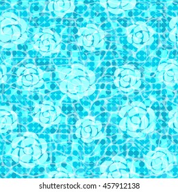 mosaic tiles  flowers,  pool