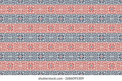 Mosaic tiles seamless pattern composition with traditional Palestinian motif. Editable vector background for print, background, web, wrapping.