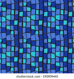 Mosaic tiles seamless pattern with geometrical. Vector.