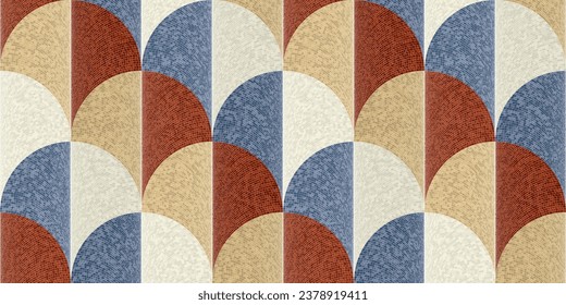 Mosaic tiles seamless pattern template, vector illustration