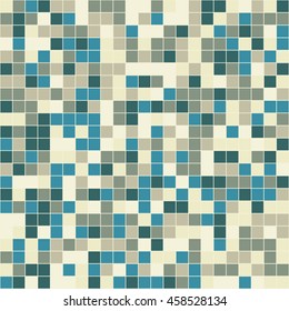 Mosaic tiles texture vector color pattern. Square pixel seamless colorful background
