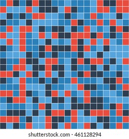 Mosaic tiles texture vector color pattern. Square pixel seamless colorful background