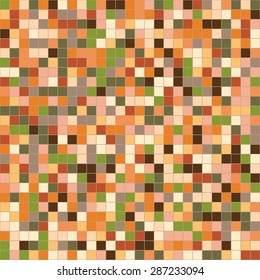 Mosaic tiles texture vector pattern. Square pixel seamless background