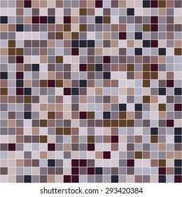 Mosaic tiles texture vector pattern. Square pixel seamless background