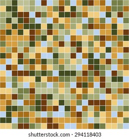 Mosaic tiles texture vector pattern. Square pixel seamless background