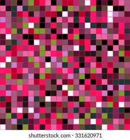 Mosaic tiles texture vector pattern. Square pixel seamless background