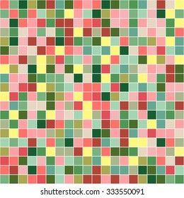 Mosaic tiles texture vector pattern. Square pixel seamless background