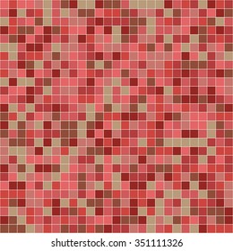 Mosaic tiles texture vector pattern. Square pixel seamless background