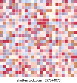 Mosaic tiles texture vector pattern. Square pixel seamless background