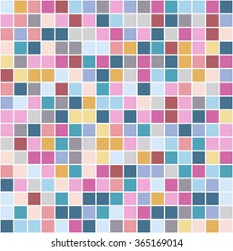 Mosaic tiles texture vector pattern. Square pixel seamless background