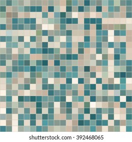 Mosaic tiles texture vector pattern. Square pixel seamless background