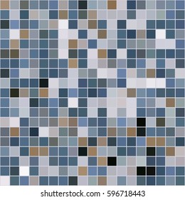 Mosaic tiles texture vector pattern. Square pixel seamless background