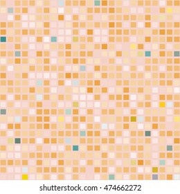 Mosaic tiles of various colors, abstract architectural background, seamless vector background in shades of beige, golden and blue colors, mosaic tiling the patio, bathroom, kitchen, tiled flooring