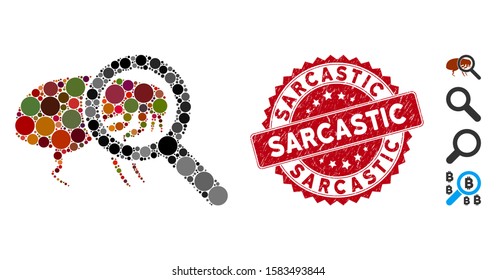 Mosaic Total Flea Control Icon And Rubber Stamp Watermark With Sarcastic Phrase. Mosaic Vector Is Designed With Total Flea Control Icon And With Random Round Spots.