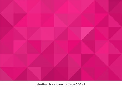 Mosaic triangle magenta background. Gradient pixel polygonal magenta background.