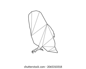 Mosaic triangles of bird isolated on a white background. Abstract design for vector.
