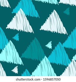 Mosaic of triangles. Ethnic boho seamless background. Tribal pattern. Folk motif. Vector illustration for web design or print.