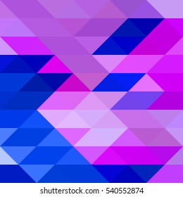 a mosaic of triangles, geometric abstract background of blue purple. Contemporary creativity, vector illustration