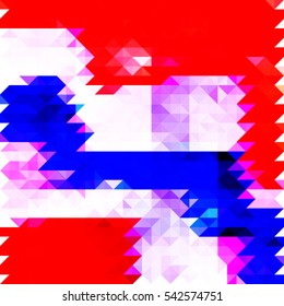 a mosaic of triangles, geometric abstract background blue violet red. Modern Art, vector illustration