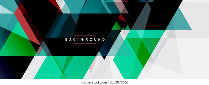 Mosaic triangles geometric background. Techno or business concept, pattern for wallpaper, banner, background, landing page