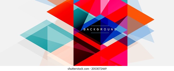 Mosaic triangles geometric background. Techno or business concept, pattern for wallpaper, banner, background, landing page