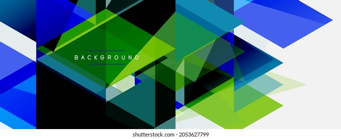 Mosaic triangles geometric background. Techno or business concept, pattern for wallpaper, banner, background, landing page