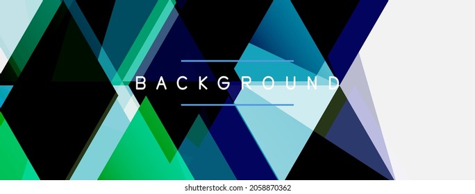 Mosaic triangles geometric background. Techno or business concept, pattern for wallpaper, banner, background, landing page