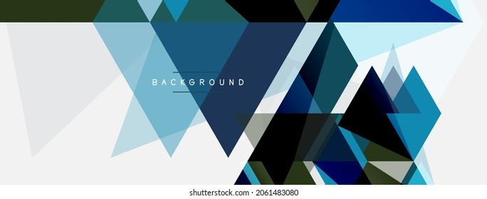 Mosaic triangles geometric background. Techno or business concept, pattern for wallpaper, banner, background, landing page