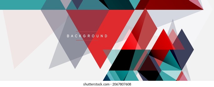 Mosaic triangles geometric background. Techno or business concept, pattern for wallpaper, banner, background, landing page