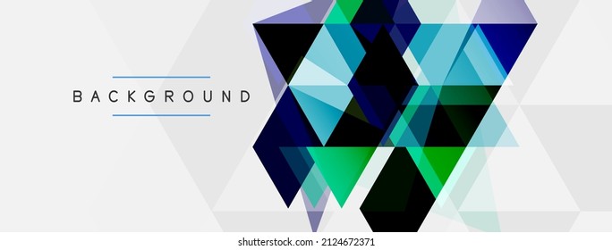 Mosaic triangles geometric background. Techno or business concept, pattern for wallpaper, banner, background, landing page