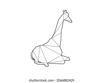 Mosaic triangles of giraffe isolated on a white background. Abstract design for vector.
