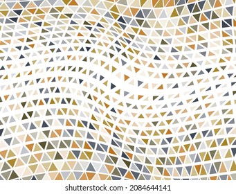 Mosaic triangles halftone wallpaper. Triangular fade elements banner background. Stylish triangles halftone geometry.